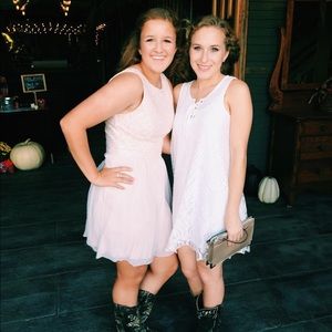 blush pink mini dress